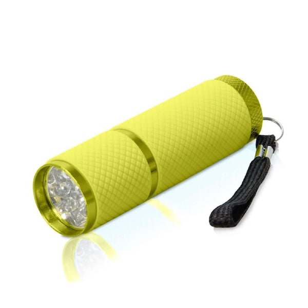 Nevenka 9 LED Glow in Dark Small Flashlights with Nylon lanyard for Camping-Yellow