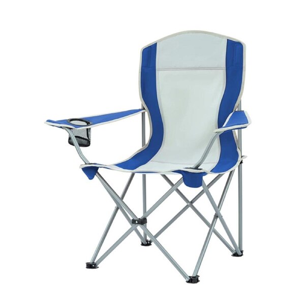 Nevenka Lightweight Camping Chair with Arm Rest Cup Holder and Carry Bag-Blue