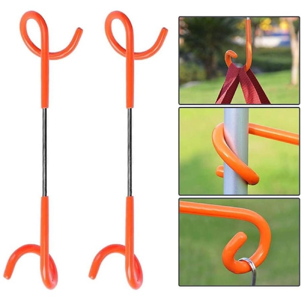 Nevenka 2Pcs Non-Slip Camping Lantern Hooks Hangers for Camping-Orange