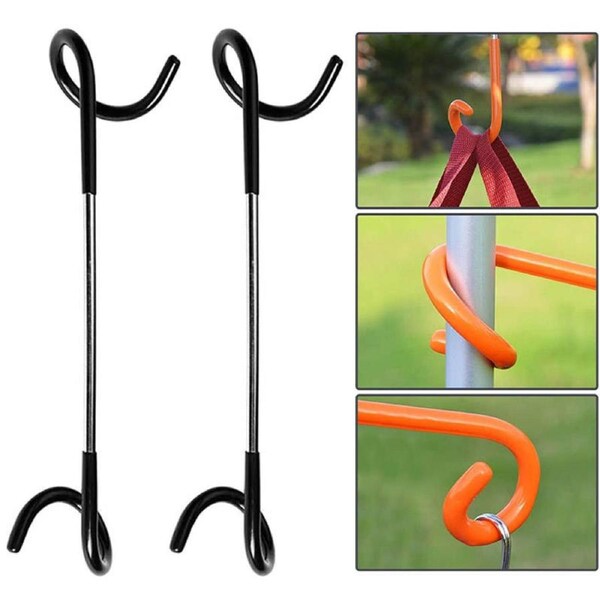 Nevenka 2Pcs Non-Slip Camping Lantern Hooks Hangers for Camping-Black