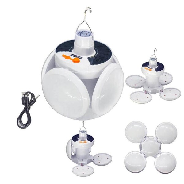 Nevenka Camping Collapsible Lantern Solar USB Rechargeable Portable Tent Light