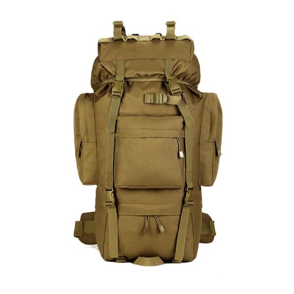Nevenka 65L Extra Large Camping Waterproof Backpack For Men-Tan