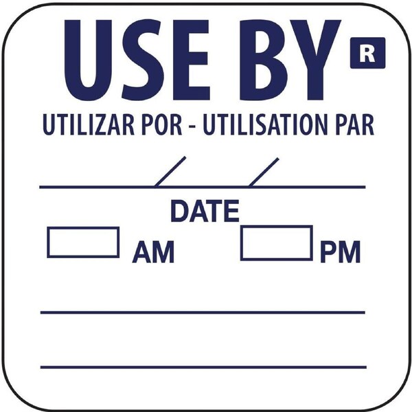 Hygiplas Removable Use by Food Prep Label 1'' (Roll 1000)