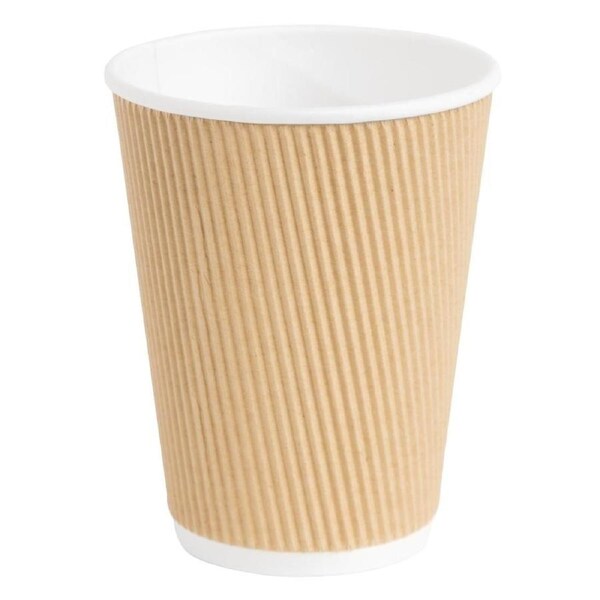 Fiesta Recyclable Hot Cup Ripple Wall Kraft 12oz (Sleeve 25)