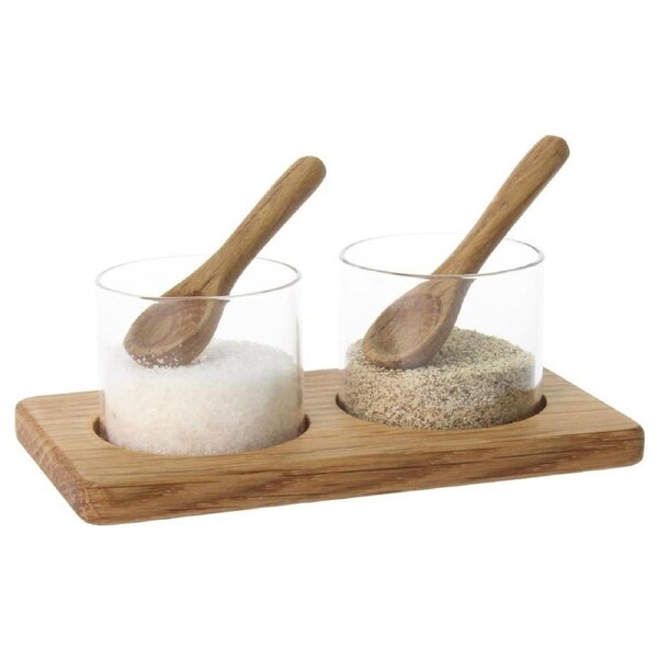 Olympia FSC Pinch Pot Base with Mini Spoon - 220x145x20mm