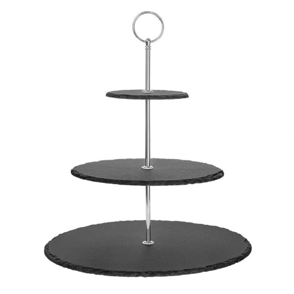 Olympia Slate Etagere - 3 Tier 300mm dia