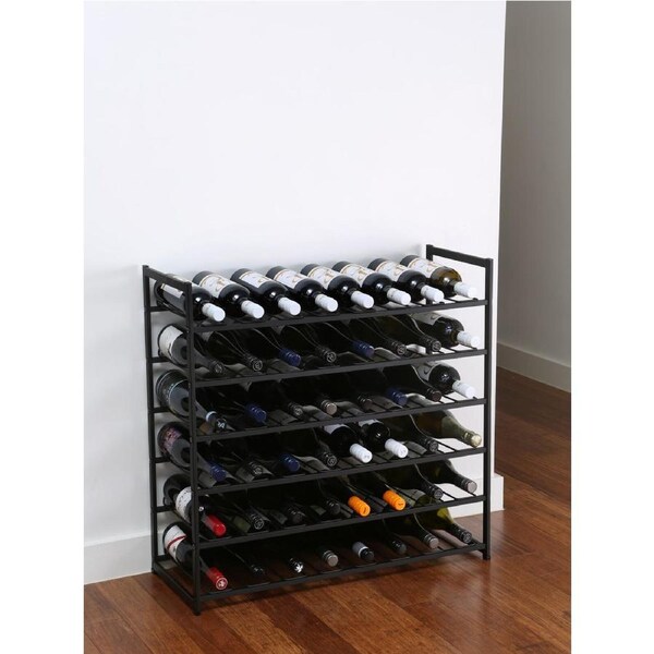 Wine Rack Heavy Duty Storage 48 Bottles Black