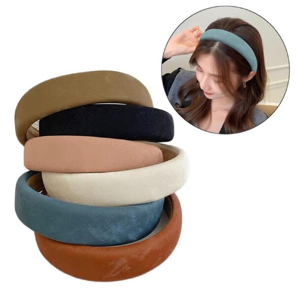 Nevenka 6Pcs Leather Headband Fashion Thick Hair Bands for Women