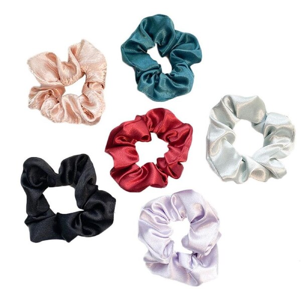Nevenka 6Pcs Satin Hair Scrunchies for Girls and Women Hair Styling Accessories