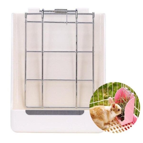 Nevenka Rabbit Hay Feeder Plastic Food Bowl Feeder-White