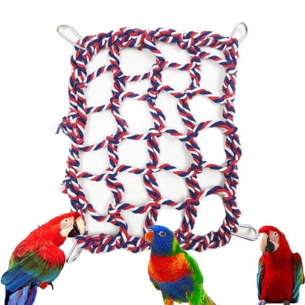 Nevenka Pet Climbing Rope Net Hanging Bed Habitat Decor-Red