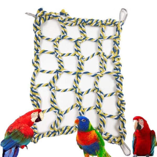 Nevenka Pet Climbing Rope Net Hanging Bed Habitat Decor-Yellow
