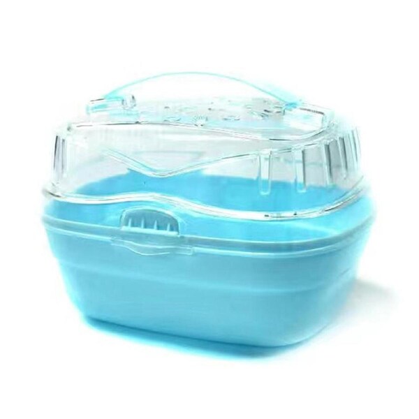 Nevenka Portable Carrier Hamster Case Cage With Snacks-Blue Princess