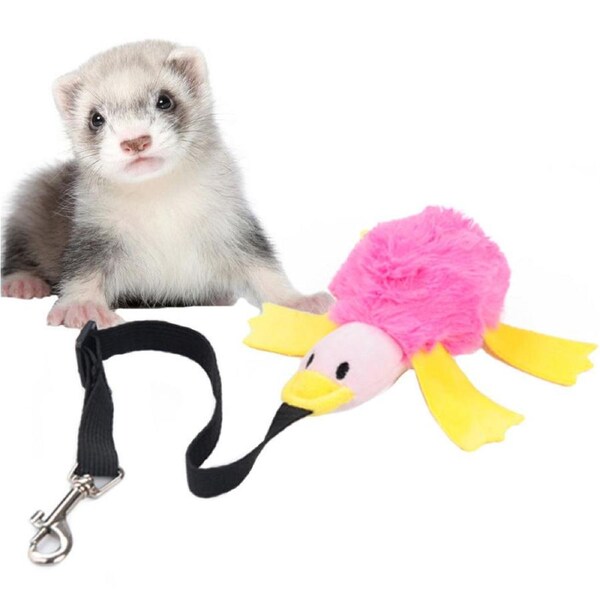 Nevenka Small Pet Bungee Ferret Toy with Elastic Hook-Pink