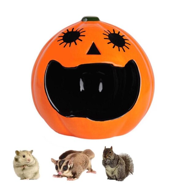 Nevenka Small Animal Ceramic House Summer Cool Hideout-Pumpkin