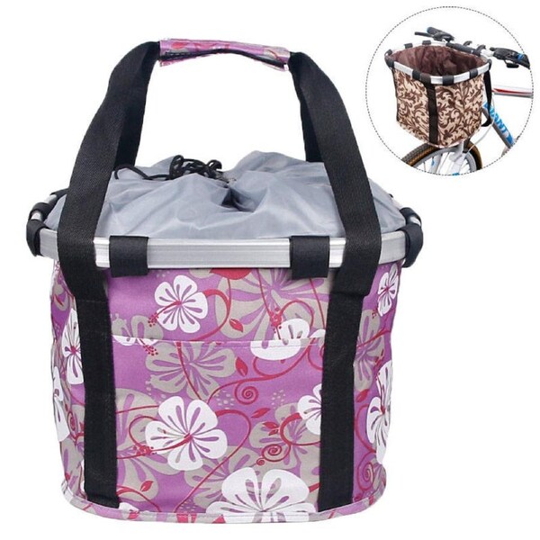Nevenka Foldable Detachable Travel Bike Basket for Cats Dogs-Purple