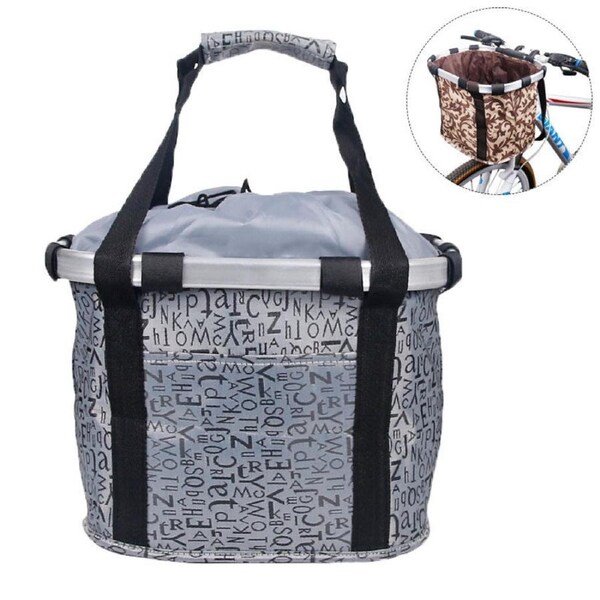 Nevenka Foldable Detachable Travel Bike Basket for Cats Dogs-Grey