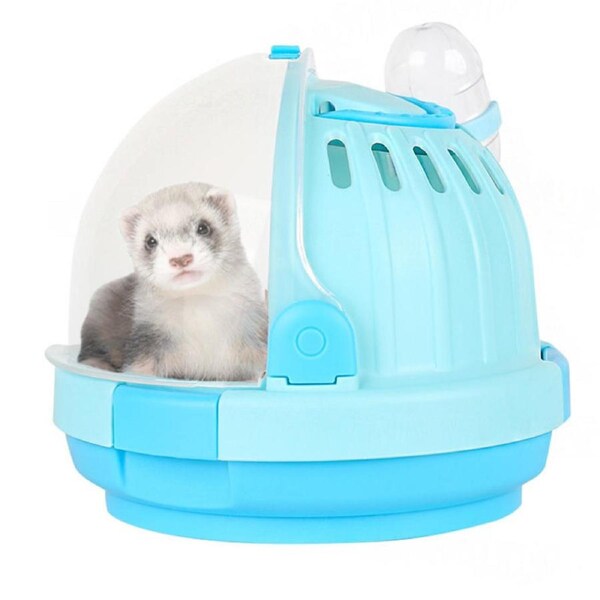 Nevenka Hamster Portable Carrier Cage With 60ml Water Bottle-Blue