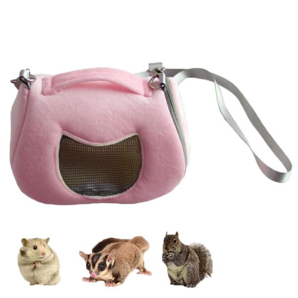 Nevenka Portable Pet Outgoing Carrier Bags with Adjustble Shoulder Strap-Pink