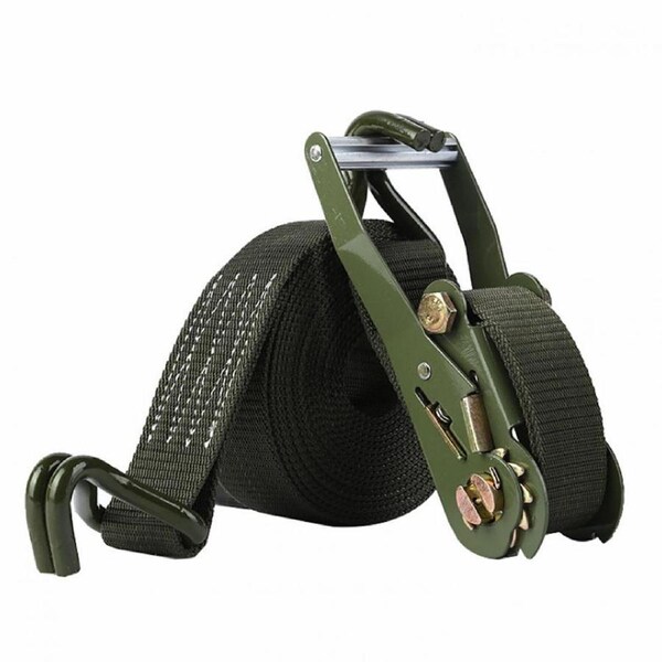 Heavy Duty Premium Ratchet Tie Down Strap -3333 LBS Working Load -10000 LBS Break Strength -Double J Metal Hook Cargo Straps for Moving Appliances