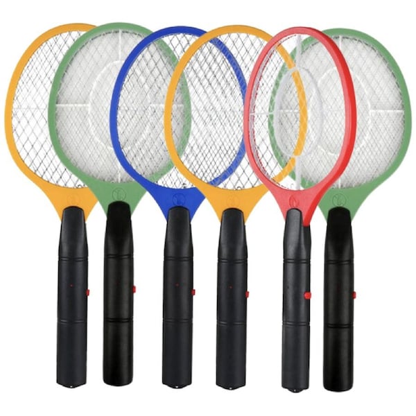 6x BUG ZAPPER RACKET Fly Mosquito Pest Swatter Net Racquet Electric Insect Killer