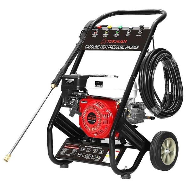 TDKMAN 8HP Petrol High Pressure Washer Water Pump Cleaner 4800PSI Gurney Car 10M Hose
