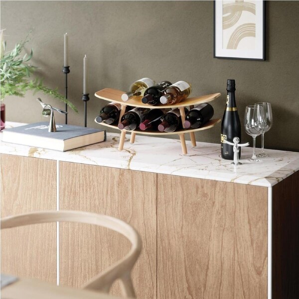 Umbra Vinola Wine Rack Serving Board Fruit or Antipasto Tray Natural 50 x 20 x 13cm