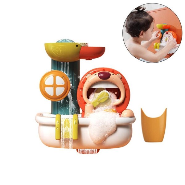 Nevenka Lion Bathtub Toy with Bubble Foam Maker For Kids Ages 3-6