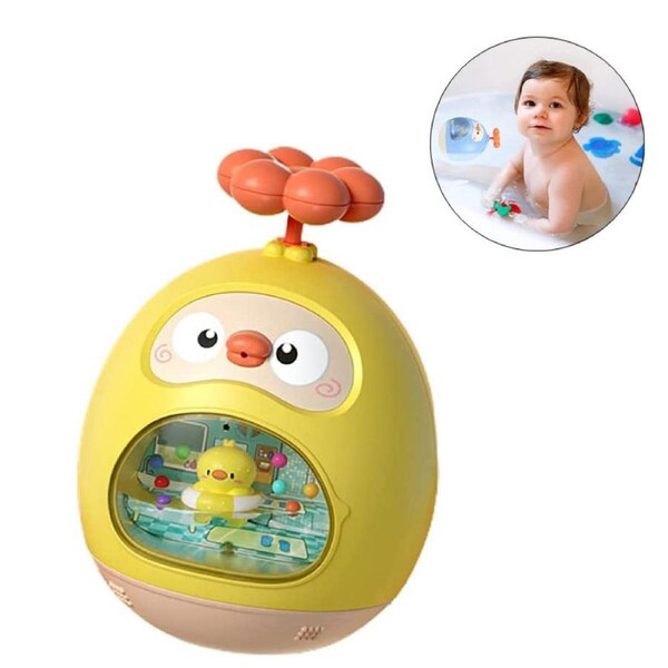 Nevenka Bathtime Fountain Fun Toys for Kids Ages 1-6 Amphibious Tumbler Water Toy-Yellow