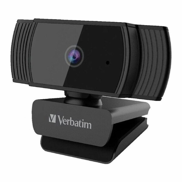 Verbatim 1080p Full HD Monitor Mount Desktop/Computer Webcam w/Auto Focus Black