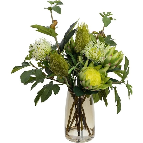 Macintyre Artificial Flowers Protea & Leucospermum Arrangement in Vase 70cm