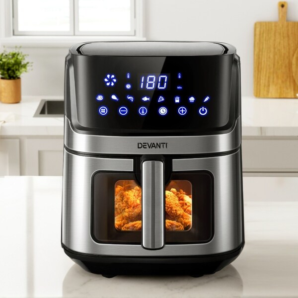 Air Fryer 6.5L Devanti W/LCD Touch panel Stainless steel