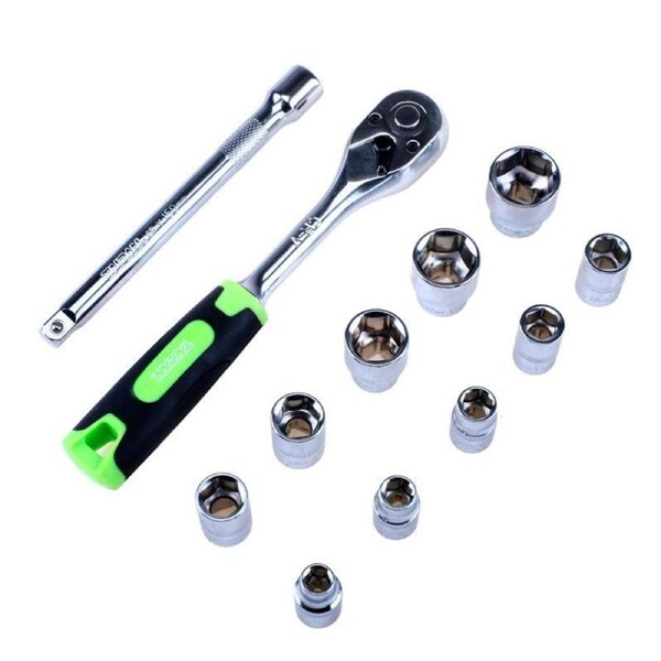 Taipan 12PCE 3/8" Ratchet Socket Set Premium Quality Chrome Vanadium Steel