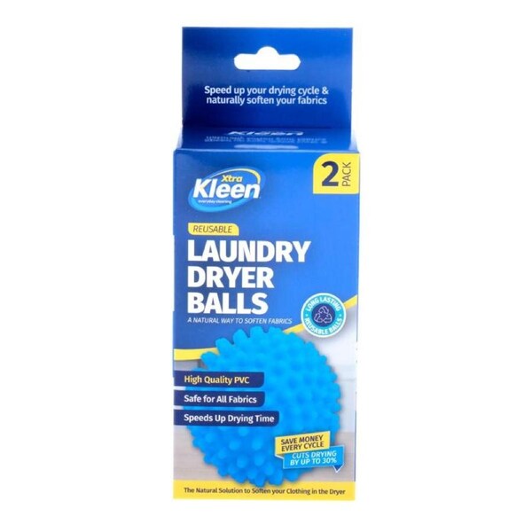 2PC Xtra Kleen Laundry Dryer Balls Reusable Washing Machine Ball 6.5cm