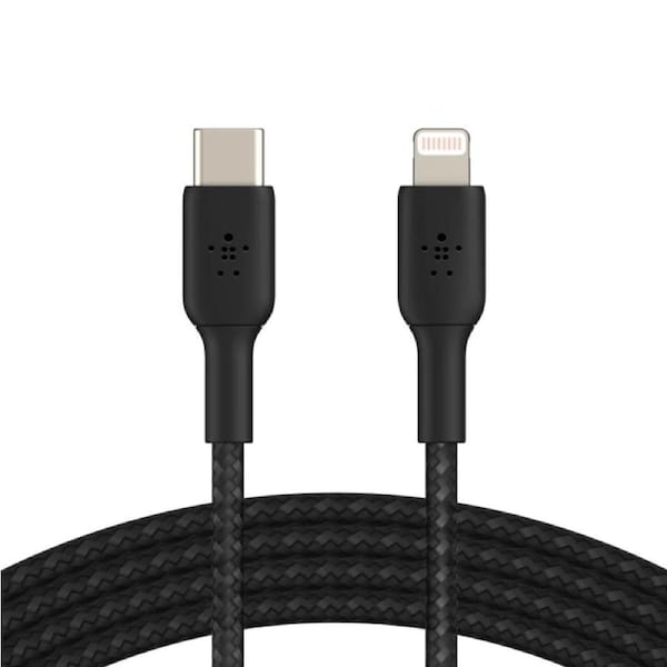 Belkin BoostCharge Braided USB-C to Lightning Cable (2m) - Black