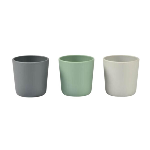 Beaba Silicone Anti-Slip Cup - Set of 3 - Grey / Sage / Velvet