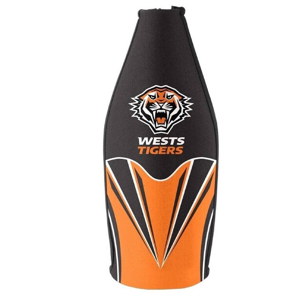 NRL Tallie Stubby Cooler - West Tigers - Tally - Drink Cooler - Zipper