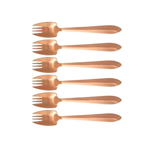 Splayd Label Rose Gold 6 Piece Cutlery Box Set 20X13.6X3.7cm Black