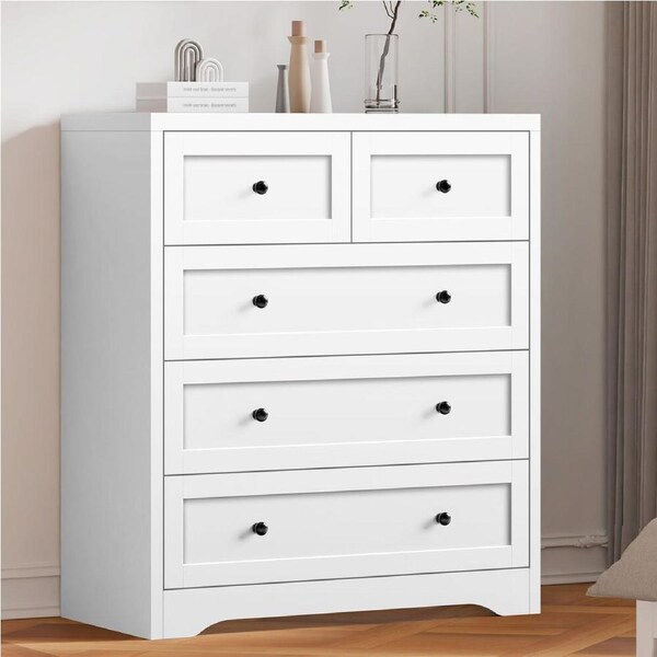 ALFORDSON 5 Chest of Drawers Dresser Tallboy Hammond White