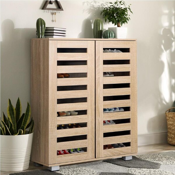 ALFORDSON Shoe Cabinet - Glenn Storage Organiser 21 Pairs (Wood)