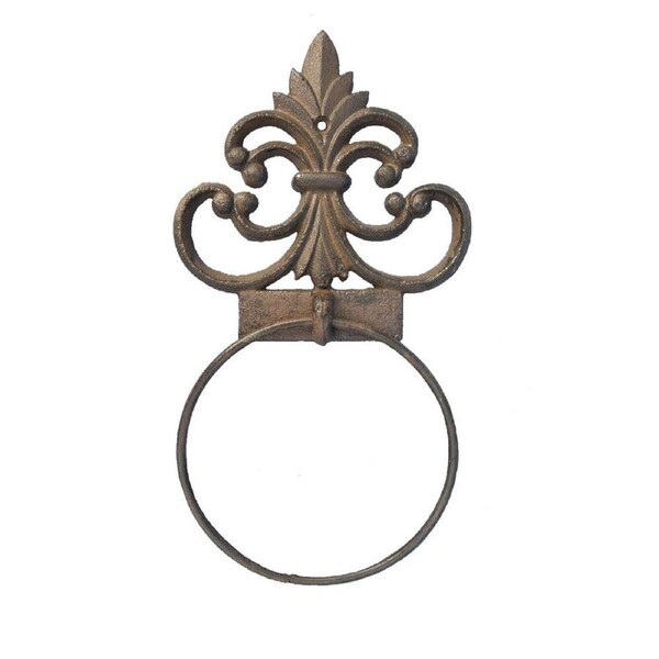 Mr Gecko Cast Iron Spire Towel Holder Hand Made Antique Rust