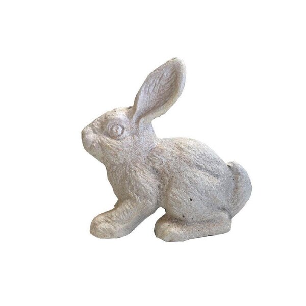 Mr Gecko Cast Iron Rabbit Door Stopper or Garden Hand Made Antique White
