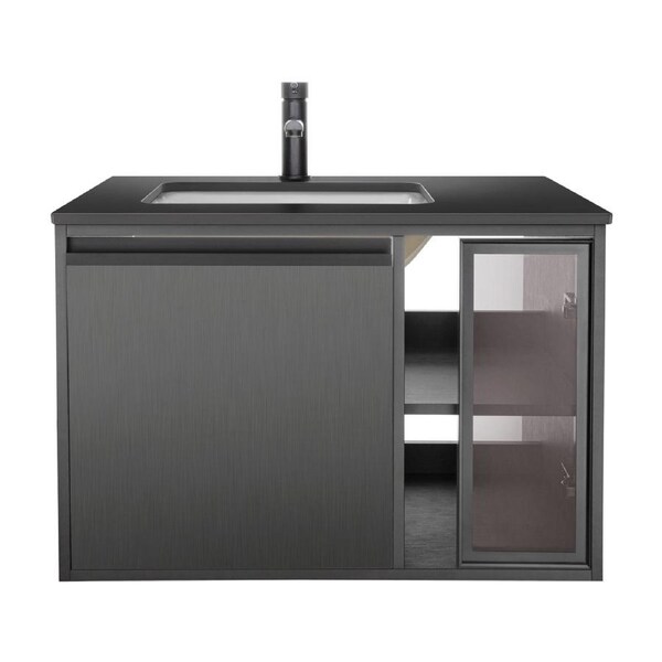 750x505mm Wall Hung Bathroom Vanity Cabinet & Stone Counter Top Ceramic Bowl Sink Wash Basin