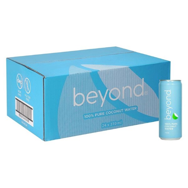 24PK 310ml Cans Beyond 100% Pure No Added Sugar Gluten Free Coconut Drink/Water