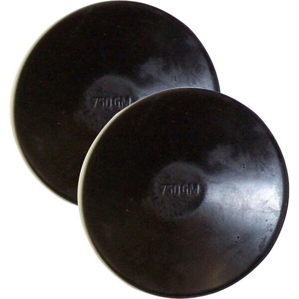 2x Regent 750mg Rubber Discus Track & Field Training Equipment Throw Disk Black
