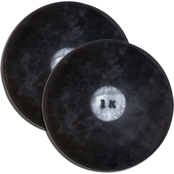 2x Regent 1kg Rubber Discus Track/Field Sport Training Equipment Throw Disk BLK