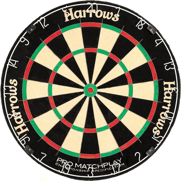 Harrows Professional Level Club/Pub Game Matchplay Staple Free Bristle Dartboard