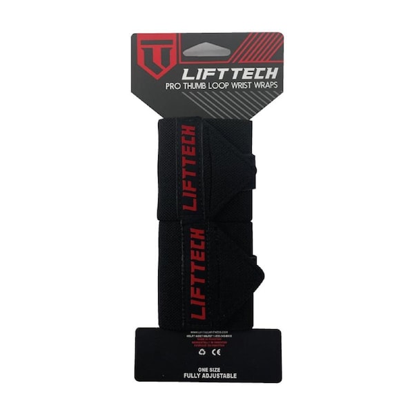 Lifttech Fitness 50.8cm Pro Thumb Loop Wrist Strap Wrap Lifting Training Support