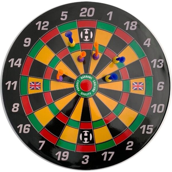 Harrows 40cm Magnetic Safety Dart Board Family Indoor Sports Fun Throwing Game
