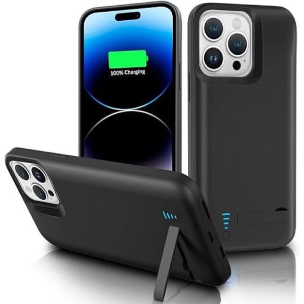 Battery Case Charger with Stand for iPhone 14 Pro - 5000mAh Power Bank Cover, LED Indicator